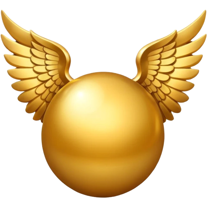 Redondo,con alas , dorado y magia emoji