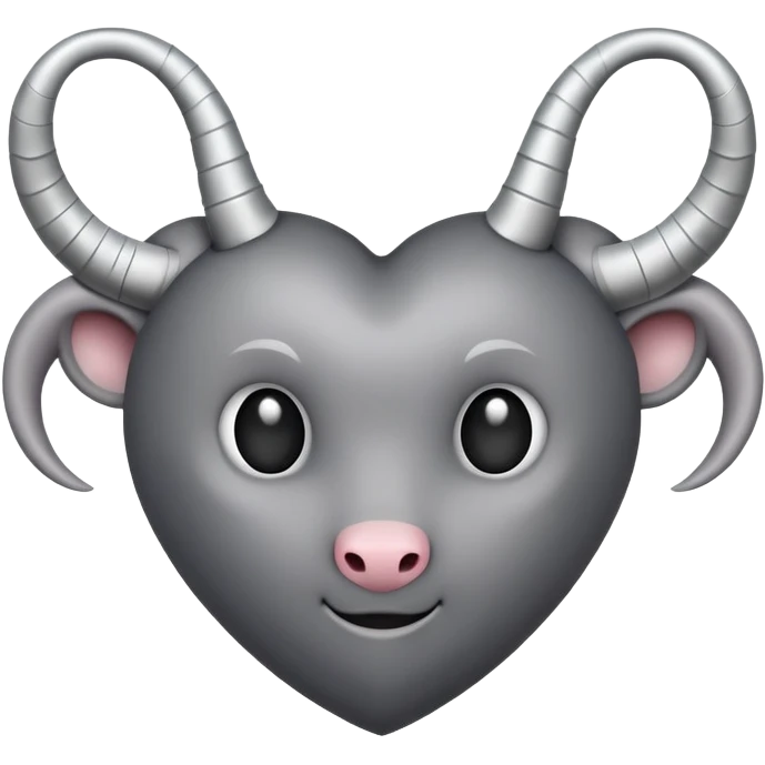 I want an emoji that it be gray heart and two horn  emoji