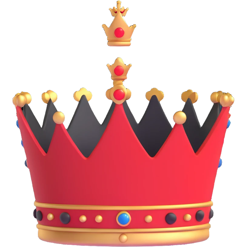 red and black royal crown emoji