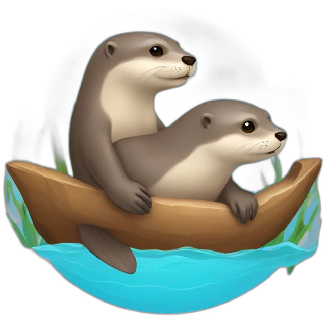 Loutre sur un dauphin  emoji