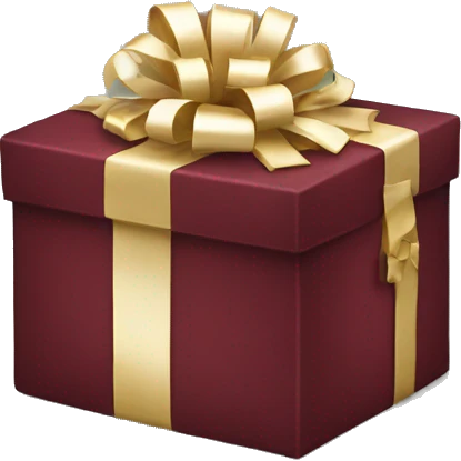 Burgundy box with gifts emoji