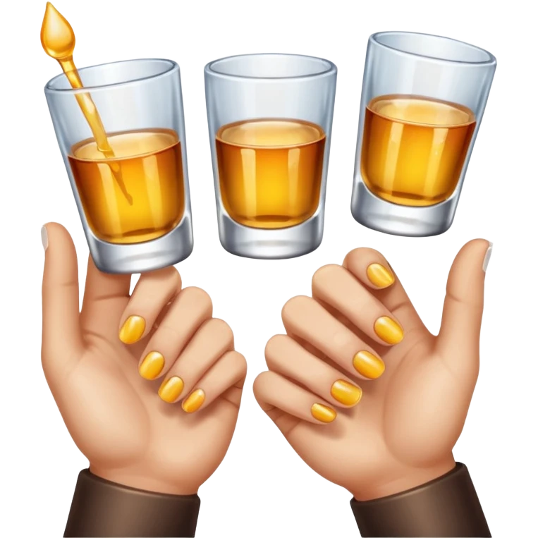 holding hand shot glasses emoji