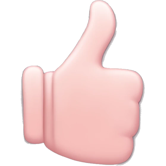 Light pink thumbs up emoji