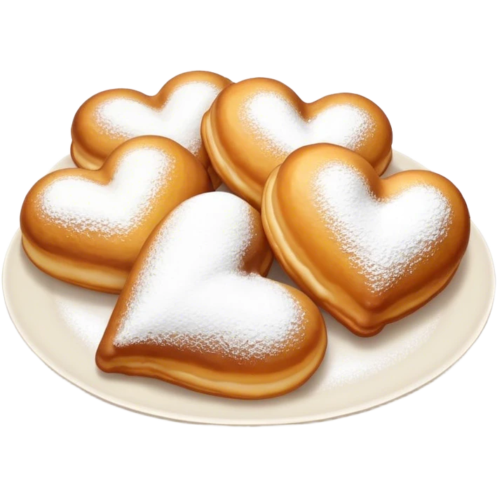 Heart-shaped beignets emoji