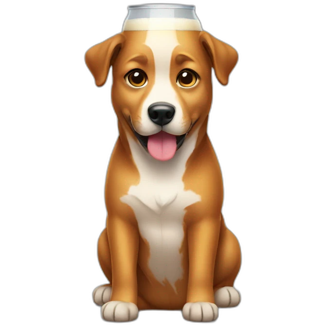 Dog With beer emoji