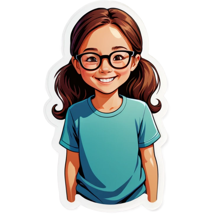 smiling girl with glasses emoji