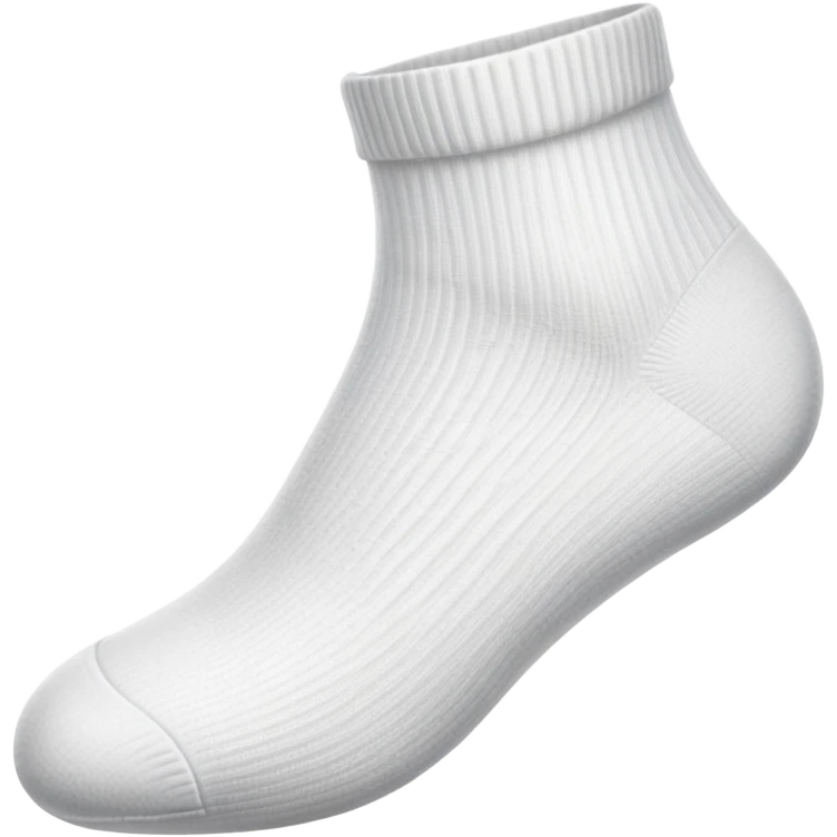 white sock from the bottom view showing the sole emoji