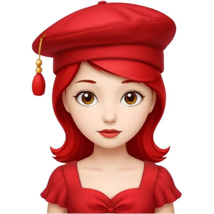 red hat and red dress girl emoji
