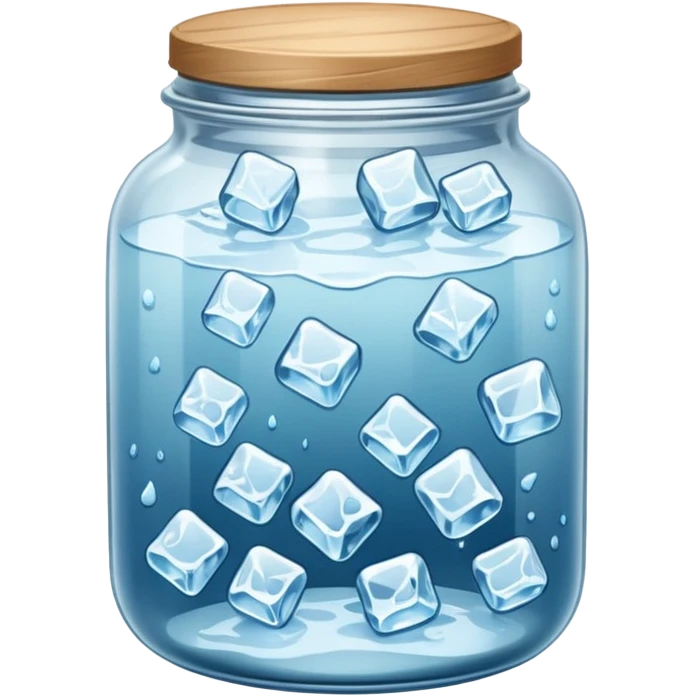 SLIM ICE JAR WITH LOTS OF ICE WITHOUT CAP ON emoji