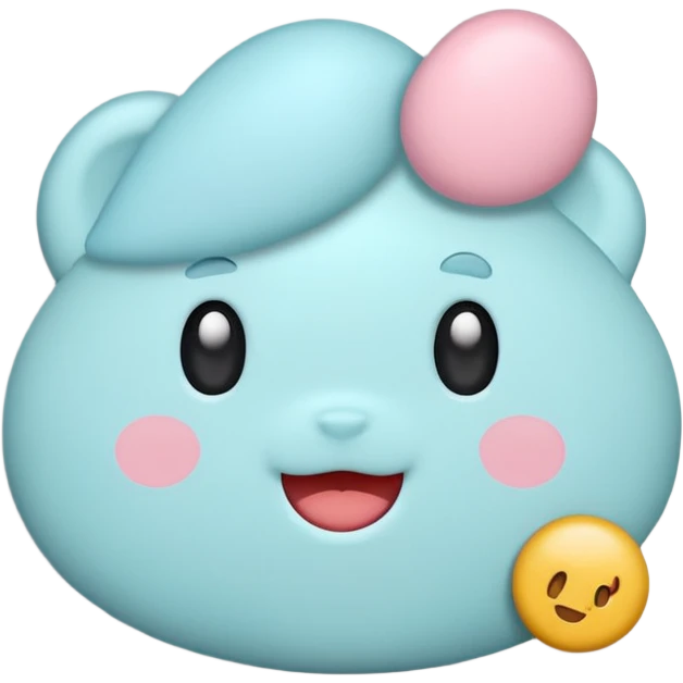 Create a cute, small 3D sticker in a realistic digital illustration style, with soft textures and pastel colors. Object
 emoji