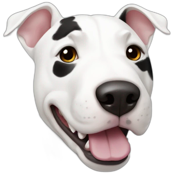 white bull terrier with black spot emoji