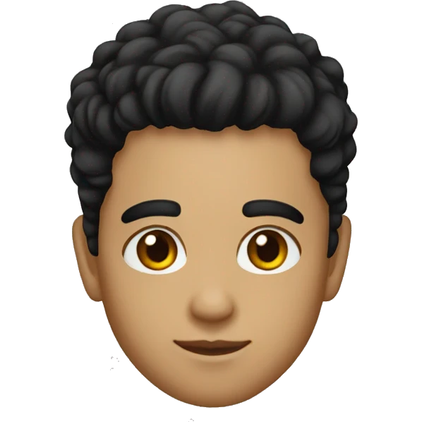 mid fade, brown eyes, black hair emoji