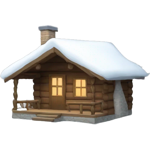 winter cabin emoji