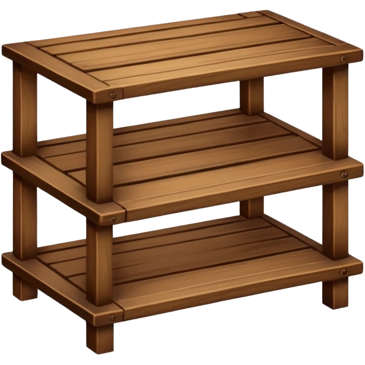 a small stand with three horizontal shelves (distinct from a rack) emoji