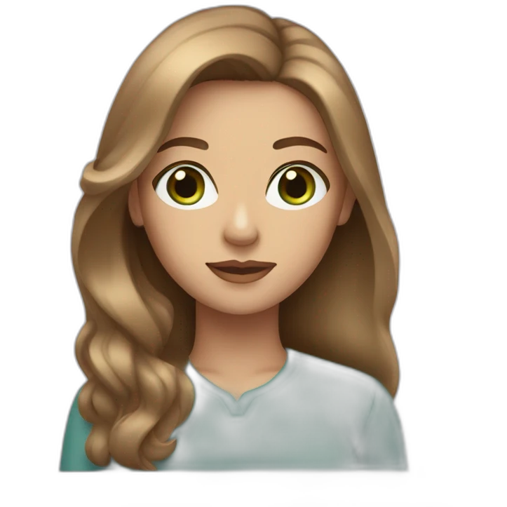 woman grading light brown hair, blue-green eyes emoji
