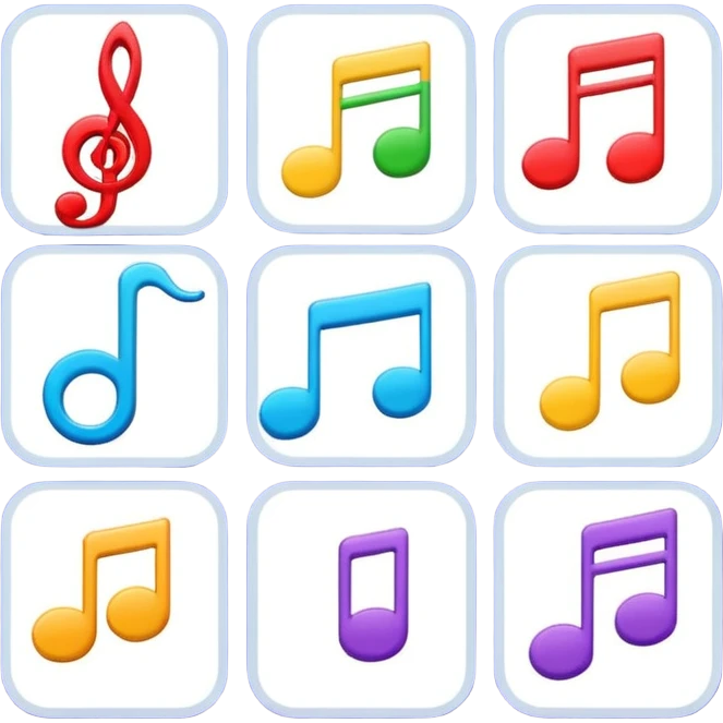 Music flashcards emoji