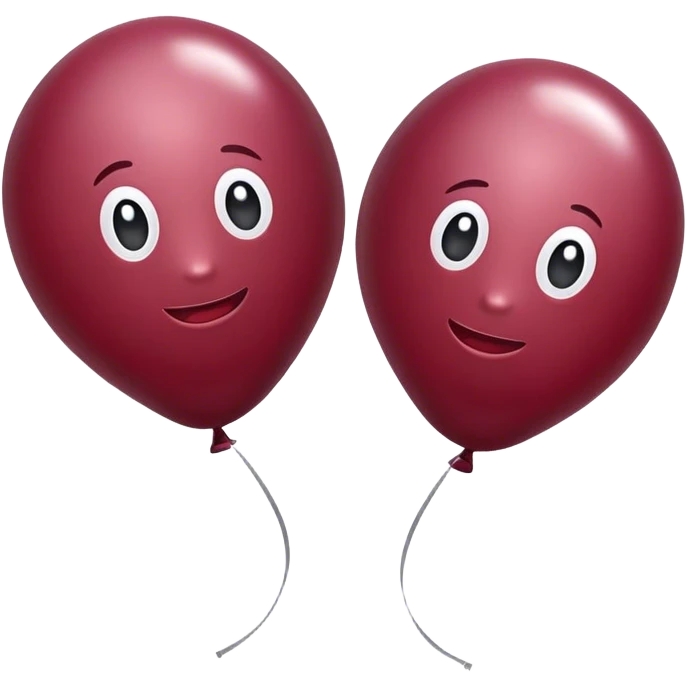 Two shiny burgundy baloons emoji