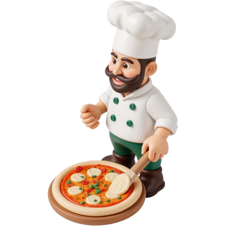 smiling Italian chef spinning pizza dough emoji