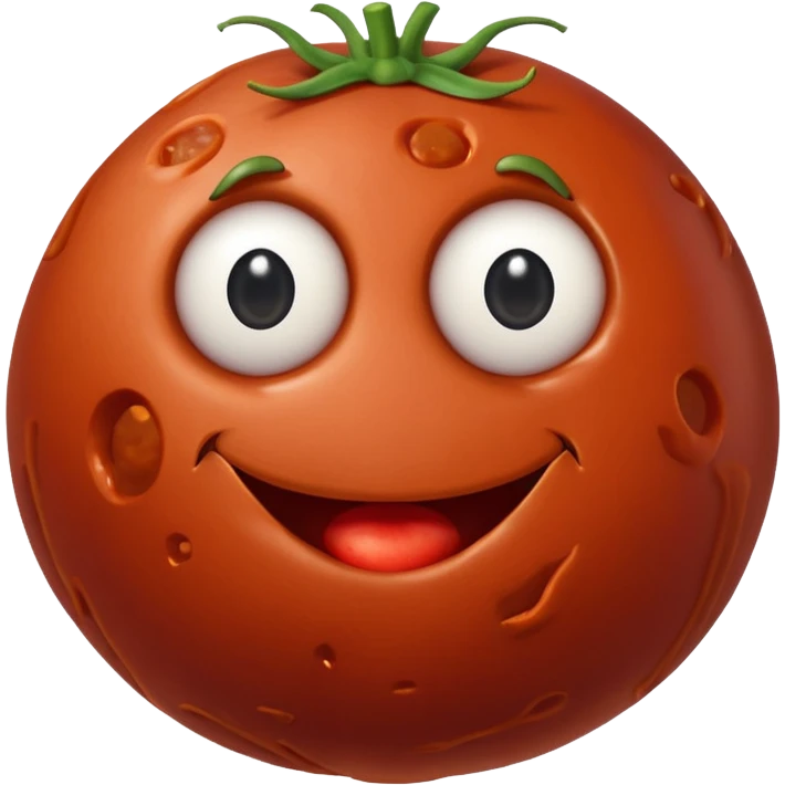 a giant meatball with googly eyes and a smile emoji