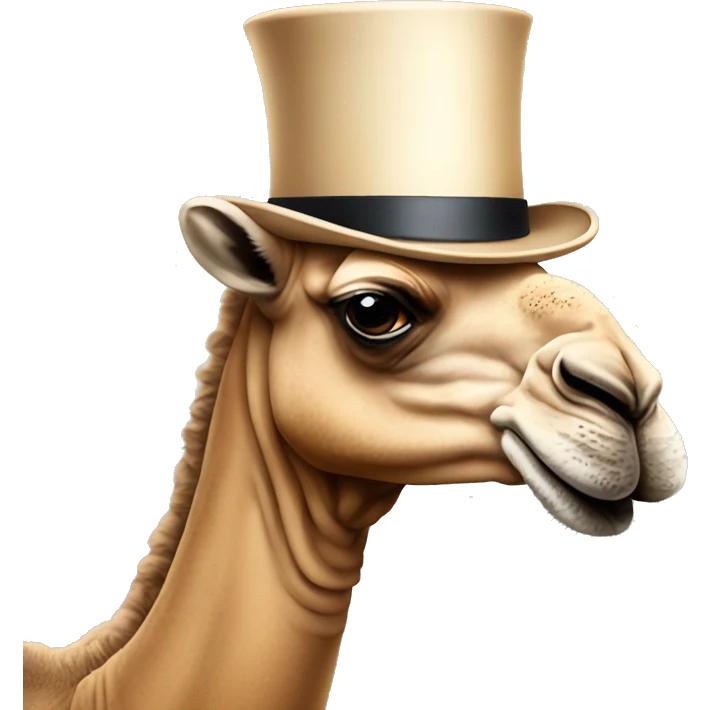 Camel with tophat and monocle emoji