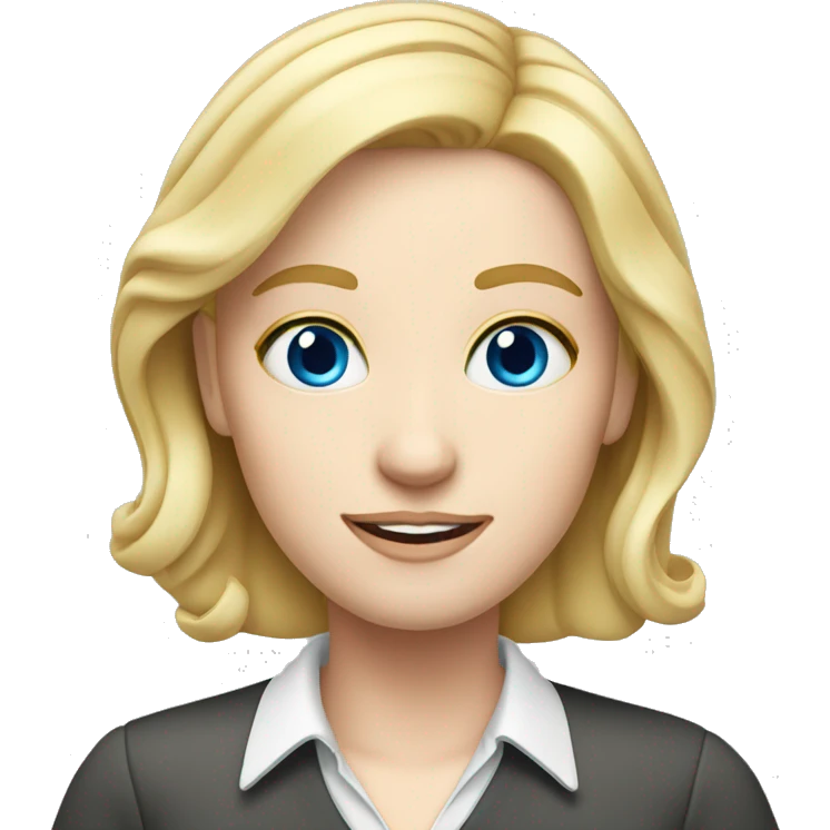 Teacher blond with blue eyes pale skin emoji