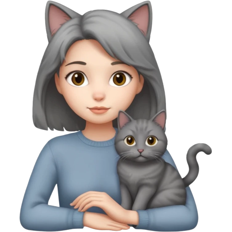 woman with cat emoji