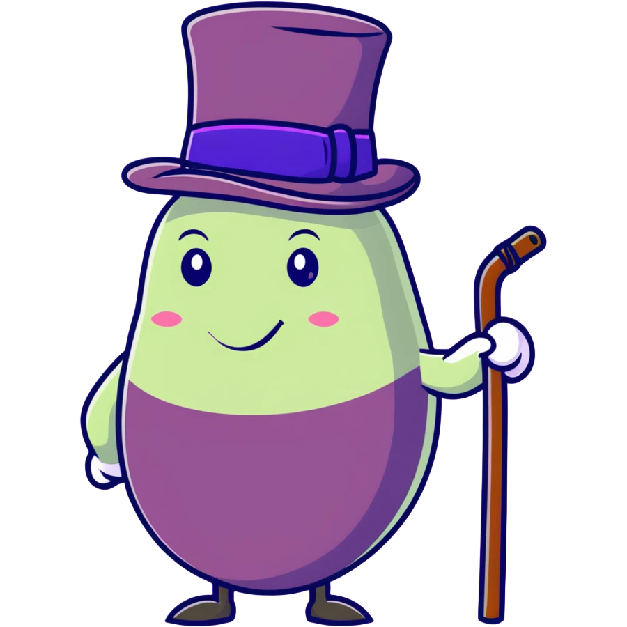 Eggplant with venis purple emoji