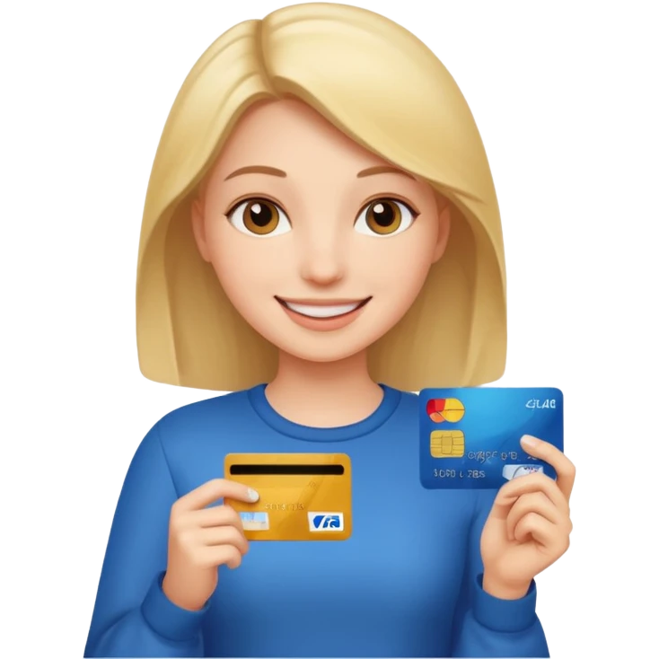 girl with a credit card emoji