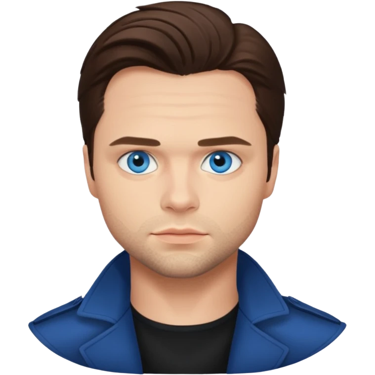Sebastian Stan with blue eyes emoji