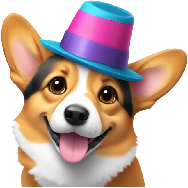 corgi with a hat emoji
