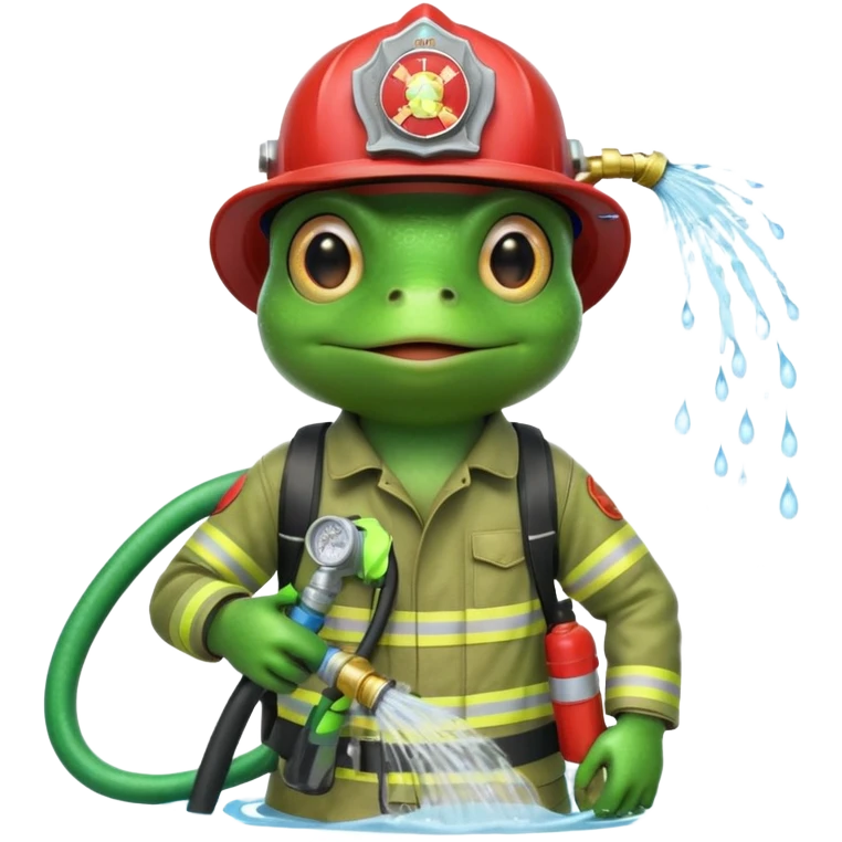 Firefighter frog emoji