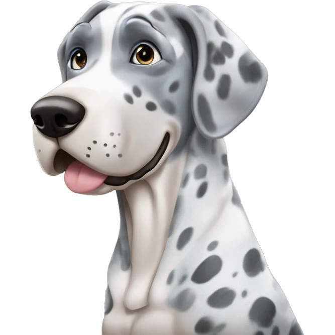 Blue Merle Great Dane getting a massage  emoji