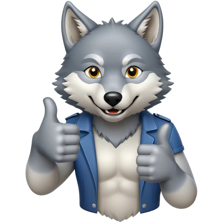 Wolf giving thumbs up  emoji