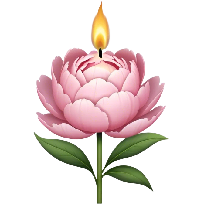 Light pink peony candle emoji