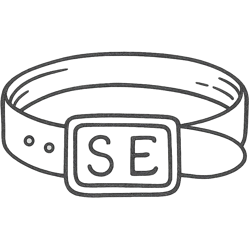 A belt with the letters S and E emoji
