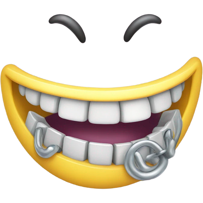 smiley face with braces emoji