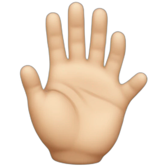 Hand met een gezicht emoji
