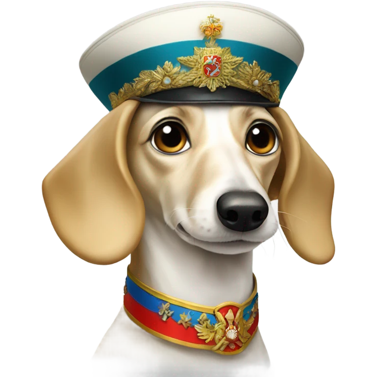 White Dachshund as Russian tsar  emoji