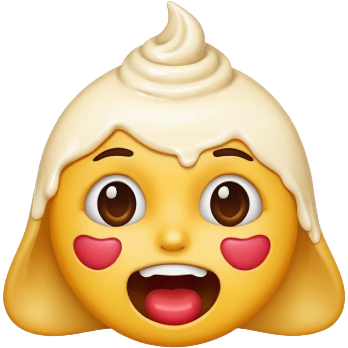 perverted emoji with cream on her face emoji