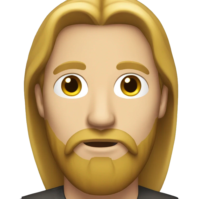 white man with long hair and beard builder emoji