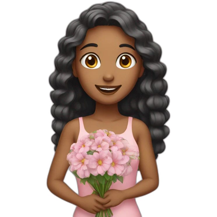 Girl with bouqet emoji
