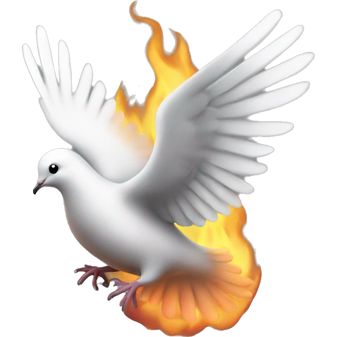 Dove with fire emoji