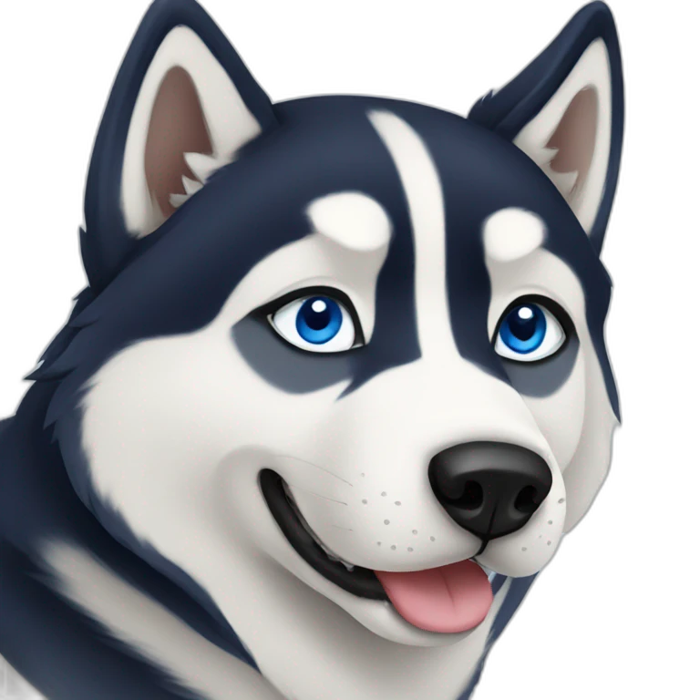 Husky with blue eyes emoji