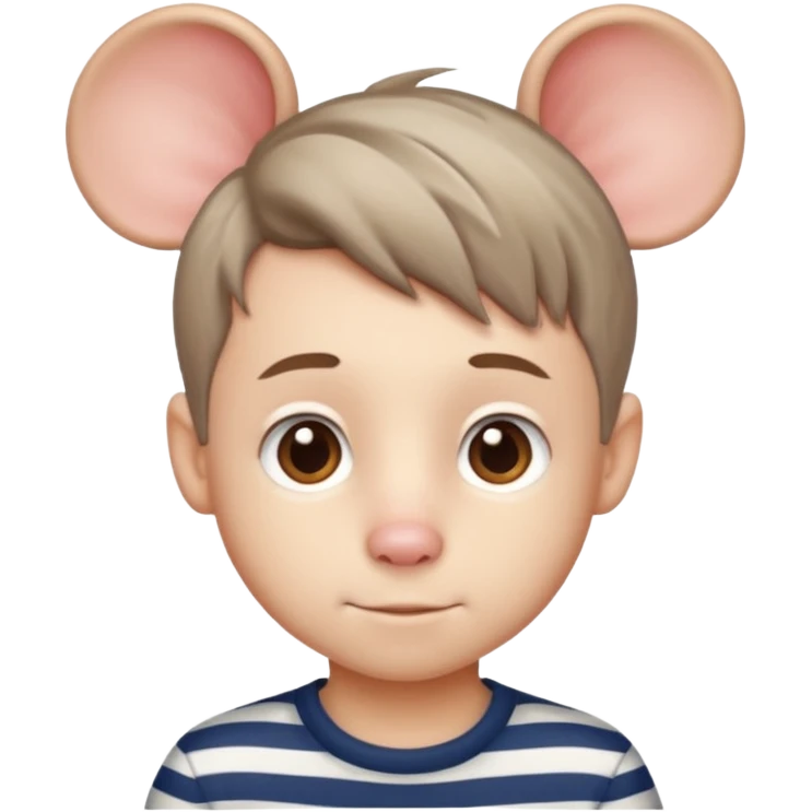 stripped shirt wearing Cute boy mice hair style. emoji