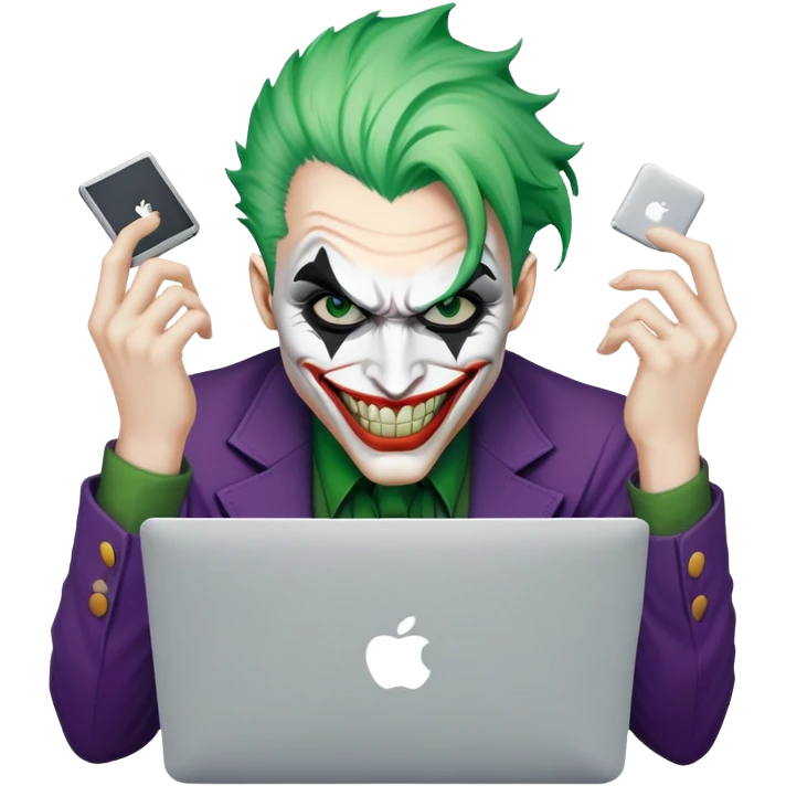 A joker smash a macbook emoji