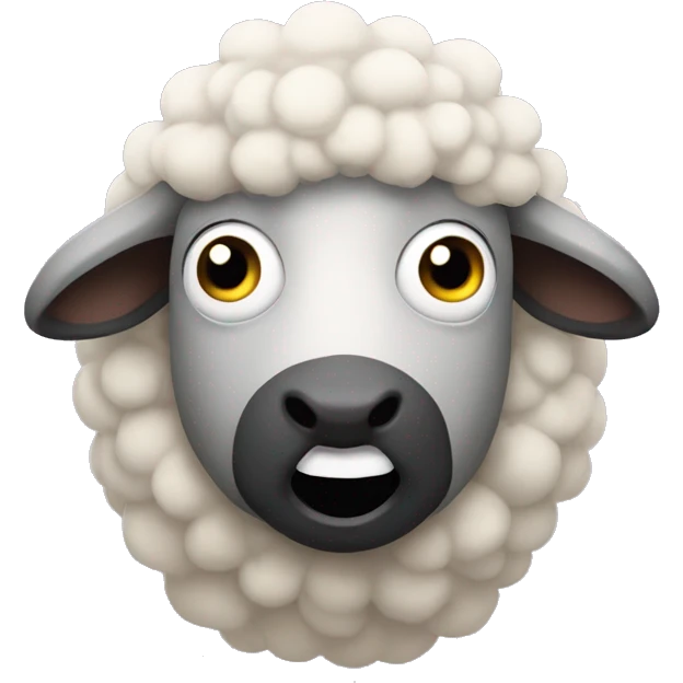 Sheep look like clawn emoji