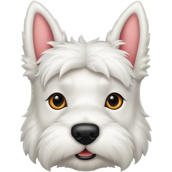 Cute white scottie dog face emoji
