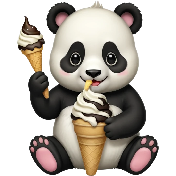 Panda eating ice cream emoji
