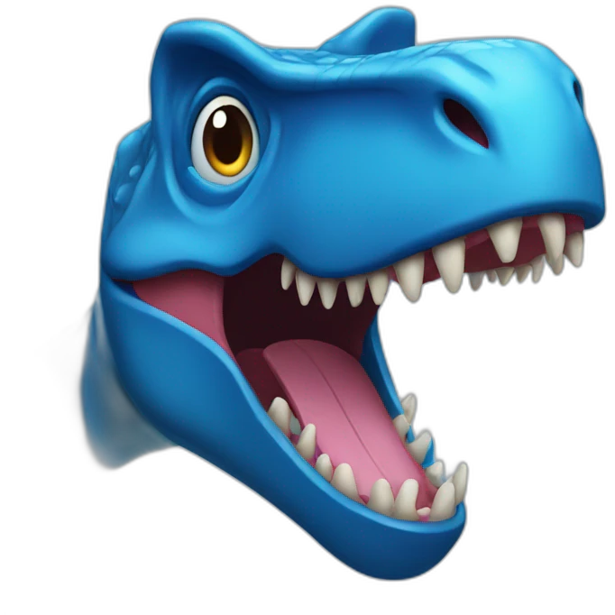 blue t-rex head emoji