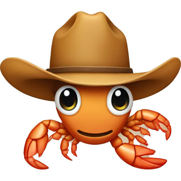 Shrimp wearing a cowboy hat emoji